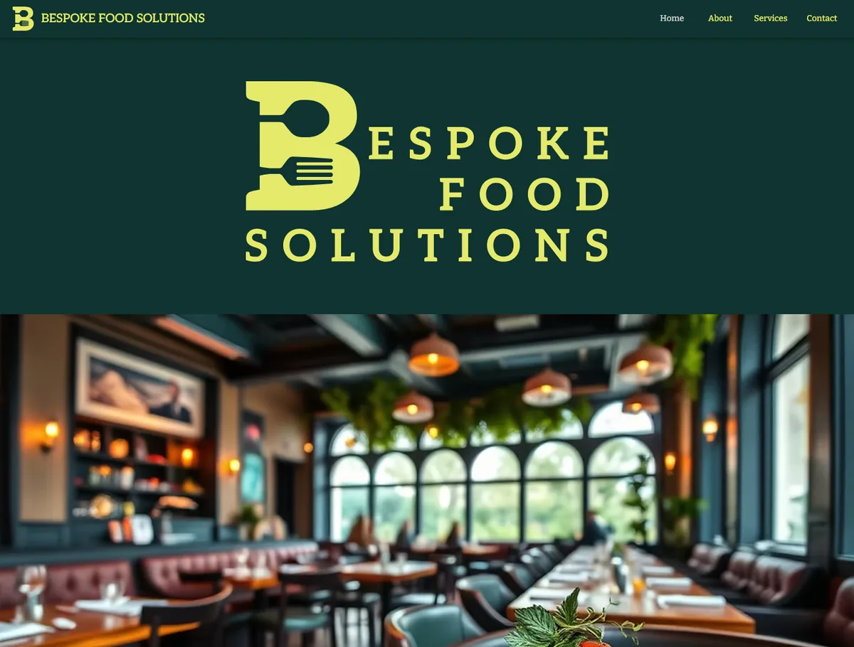 Screenshot of the Bespoke Food Solutions website homepage and logo